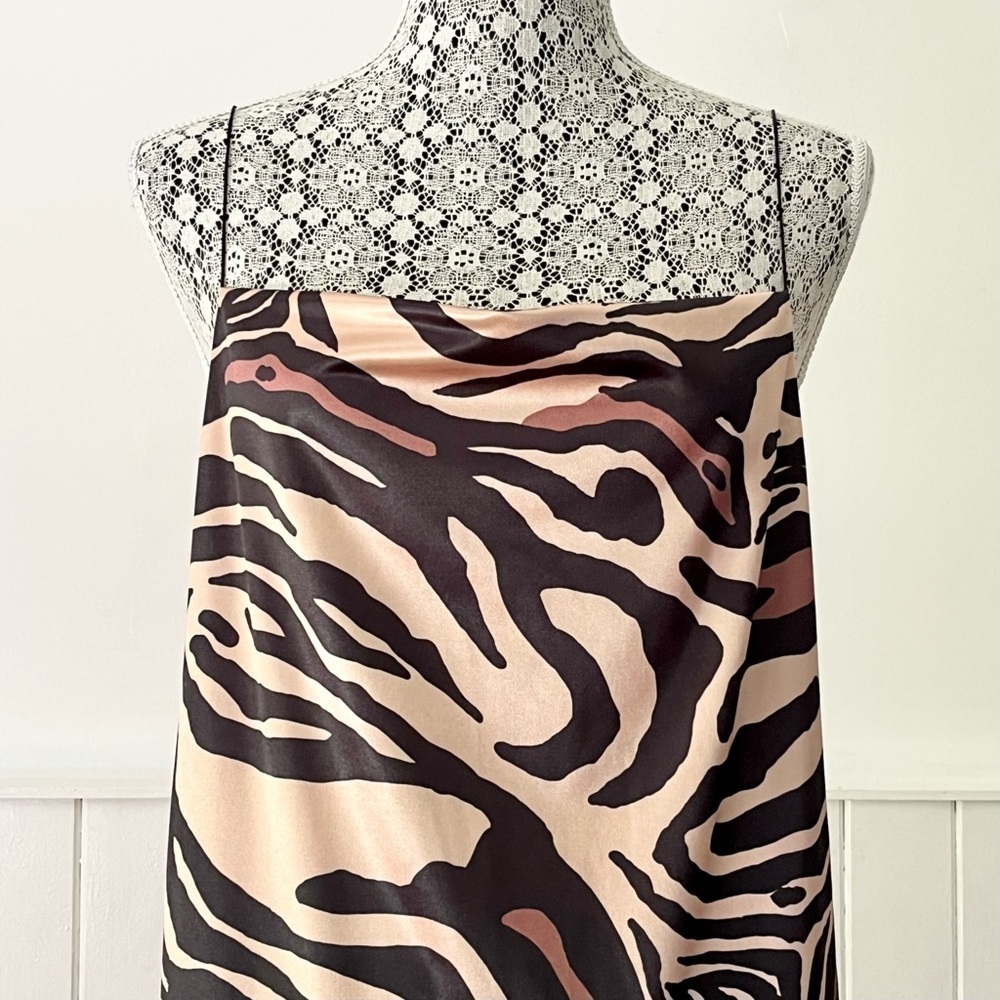 Zara Animal Print Slip Dress Size M - Picture 2 of 15